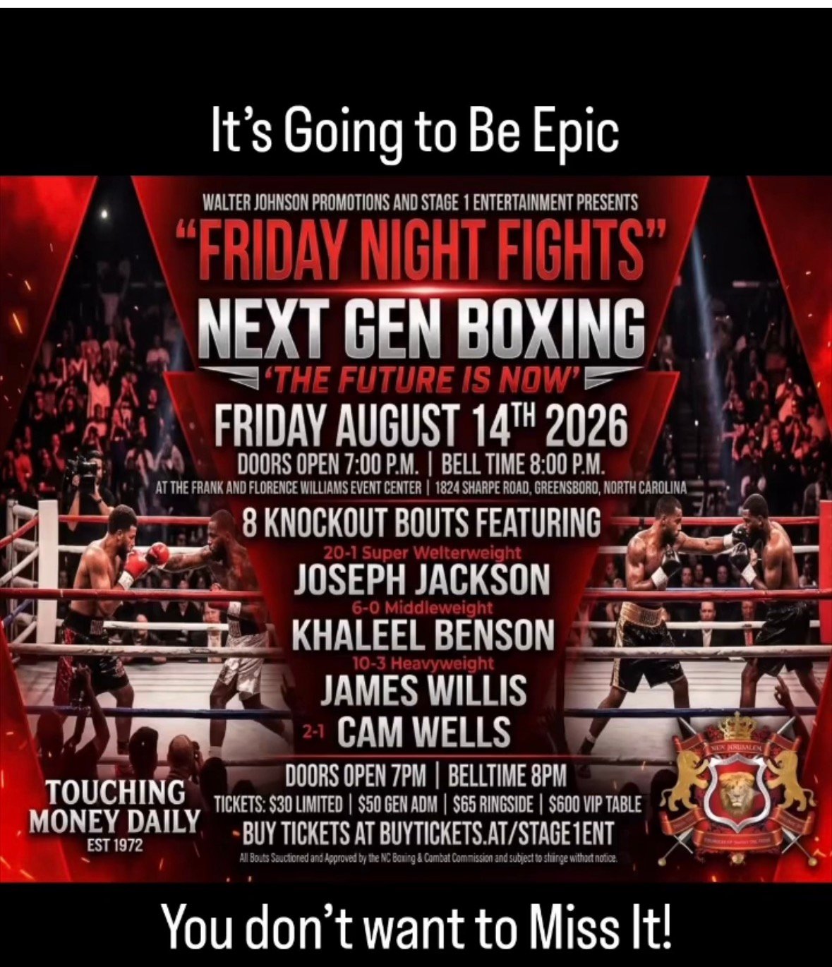 Friday Night Fights: Next Gen Boxing event flyer